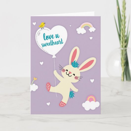 Carte de vœux Amour de Lapin (Devant)