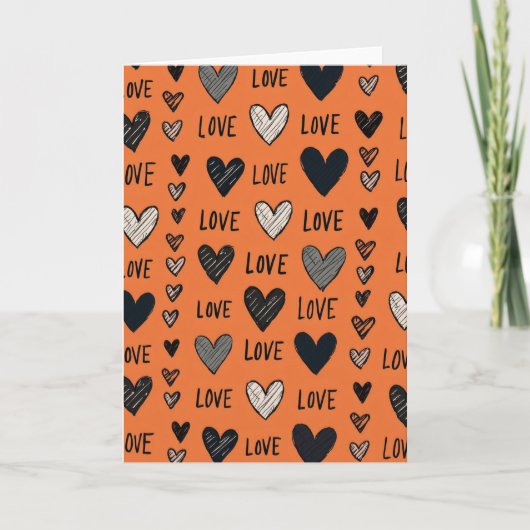 Carte de vœux amour doodle sincère (Devant)