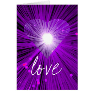 Carte de voeux 'Amour' du coeur pourpre