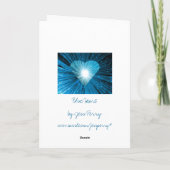 Carte de vœux 'Amour' 'Votre Texte' Cœur Bleu (Dos)