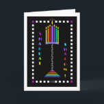 Carte de voeux Ampersand Menorah Shabbat Shalom<br><div class="desc">Ahhhhhhhhh,  quand le vendredi soir arrive...   Merci,  Abba,  pour ton repos Shabbat !  
J'aime l'esperluette,  et celle-ci est si spéciale qu'elle s'est multipliée verticalement pour devenir une partie d'un merveilleux symbole.  La carte intérieure est bordée et a un design coordonné et zone de date.  Shabbat Shalom !  ~ karyn</div>