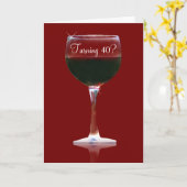 Carte de voeux amusante 40e anniversaire de vin (Fleur jaune)