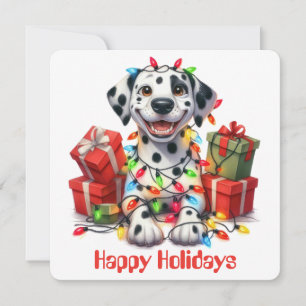 Carte de vœux amusante de Noël dalmate