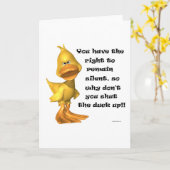 Carte de voeux amusante de Rude Duck (Fleur jaune)
