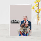 Carte de voeux amusante Kate et William (Fleur jaune)