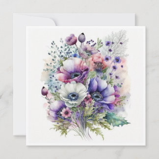 Carte de voeux Anemone Bouquet