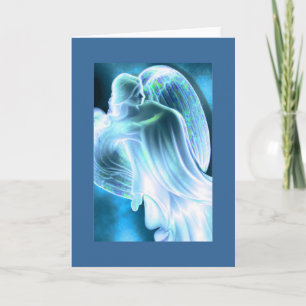 Carte de vœux Ange Bleu Clair