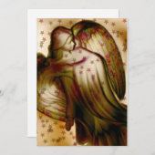 Carte de vœux Ange doré avec des étoiles (Devant / Derrière)
