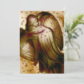 Carte de vœux Ange doré avec des étoiles (Debout devant)