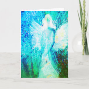 Carte de vœux Ange Éthéré Aquarelle Pensée pour to