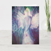 Carte de vœux Ange Éthéré Pourpre Indigo