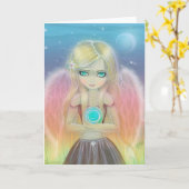Carte de vœux Ange Tourbillon (Fleur jaune)