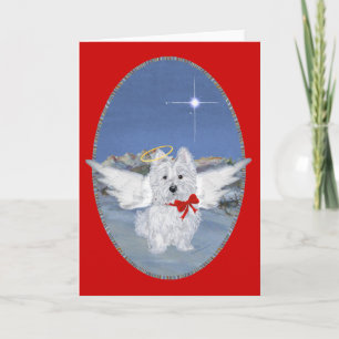 Carte de vœux Ange Westie