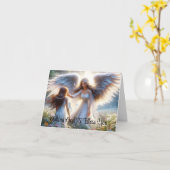 Carte de voeux Angel avec enfant (Fleur jaune)