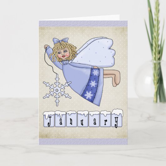Carte de voeux Angel Blank de janvier (Devant)