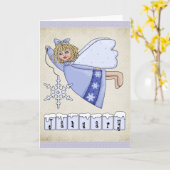 Carte de voeux Angel Blank de janvier (Fleur jaune)