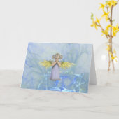 Carte de voeux Angel de prière (Fleur jaune)