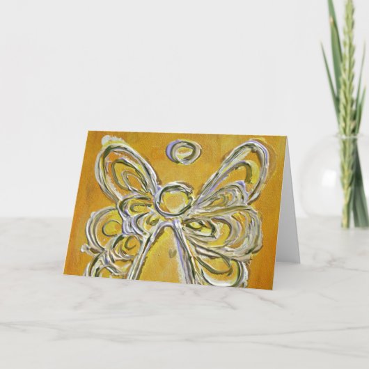 Carte de voeux Angel Jaune ou carte de notes (Devant)