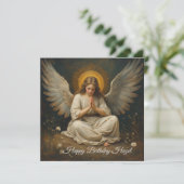Carte de voeux Angel prie design (Debout devant)