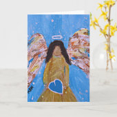 Carte de voeux Angel vide à l'intérieur (Fleur jaune)