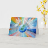 Carte de vœux Anges apportant le Ciel sur Terre (Fleur jaune)