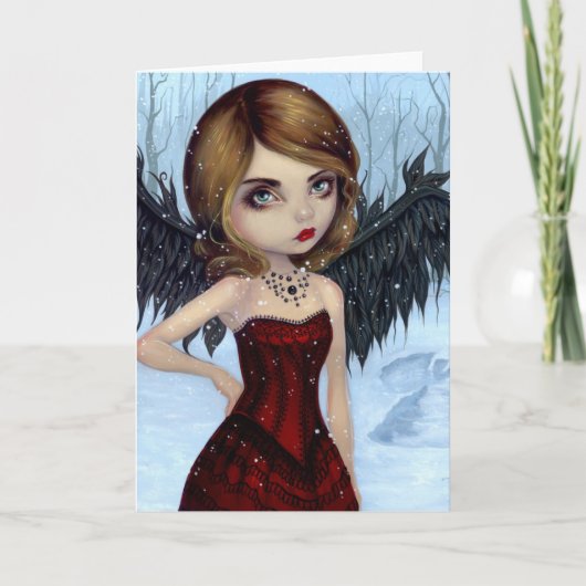 Carte de vœux "Anges de neige" (Devant)