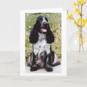 Carte de voeux anglaise de blanc de chien de (Fleur jaune)