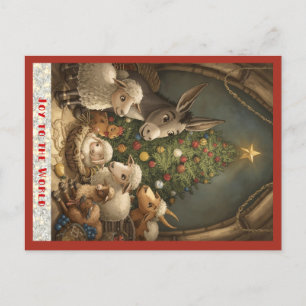 Carte de vœux Animaux de la ferme Joyeux Noël