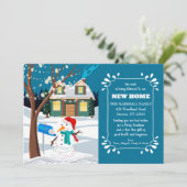 Carte de vœux animée de vacances Bonhomme de neige (Debout devant)