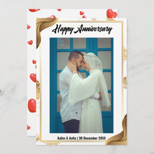 Carte de voeux Anniversaire (Devant / Derrière)