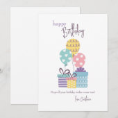 Carte de voeux Anniversaire (Devant / Derrière)