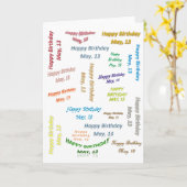 Carte de vœux Anniversaire 13 mai (Fleur jaune)