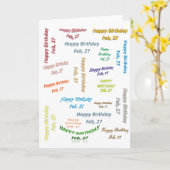 Carte de vœux Anniversaire 27 février (Fleur jaune)