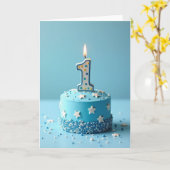 Carte de Vœux Anniversaire Blue One (Fleur jaune)