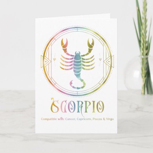 Carte de voeux Anniversaire Compatibilité Scorpio (Devant)