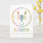 Carte de voeux Anniversaire Compatibilité Scorpio (Fleur jaune)