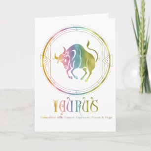 Carte de voeux Anniversaire de compatibilité Tauru