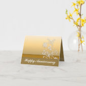 carte de voeux anniversaire de mariage dorée (Fleur jaune)