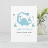 Carte de voeux Anniversaire Dinosaur (Debout devant)