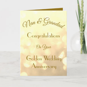 Carte De Voeux Anniversaire D'Or Nan & Grand.