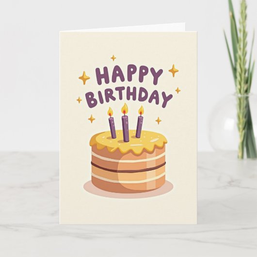 Carte de Vœux Anniversaire Doré (Devant)