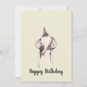 Carte de voeux Anniversaire Elephant