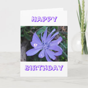 Carte de voeux anniversaire fleur sauvage bleu