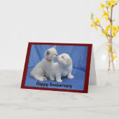 Carte De Voeux Anniversaire Kitty And Puppy (Fleur jaune)