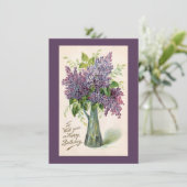 Carte de voeux Anniversaire Lilacs Vintage (Debout devant)
