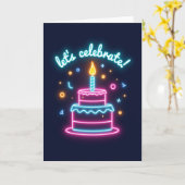 Carte de Vœux Anniversaire Néon (Fleur jaune)
