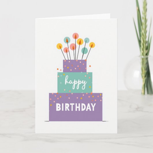 Carte de Vœux Anniversaire Pastel (Devant)