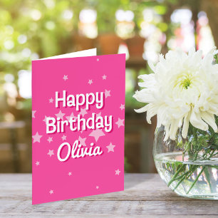 Carte de voeux Anniversaire Retro Pretty Rose Star