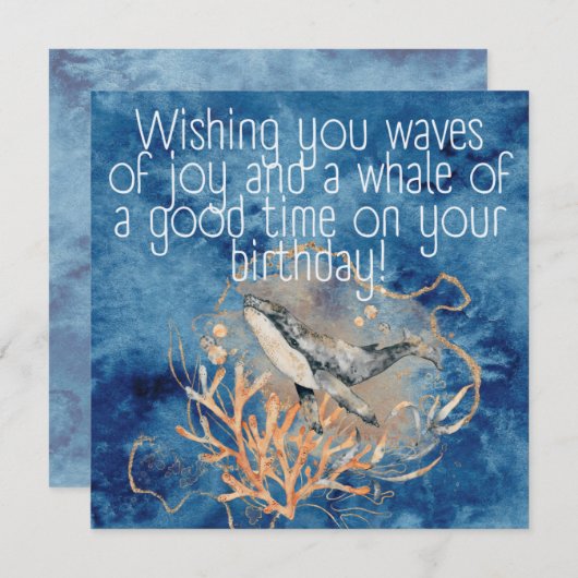 Carte de voeux Anniversaire Souhaitez-vous des vag (Devant / Derrière)