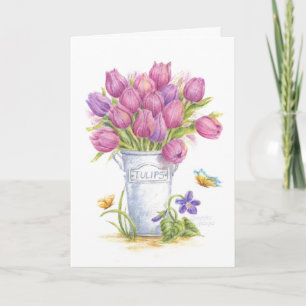 Carte de voeux Anniversaire Tulip Pail